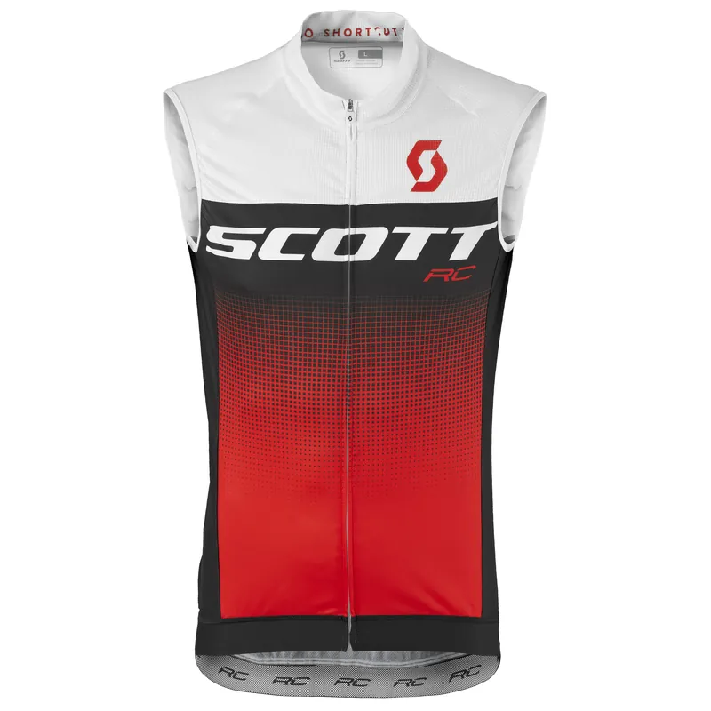 Časově Omezené SCOTT Shirt RC Pro w/o sl (Bílá) - Pánský cyklistický dres bez rukávů Endorphin Republic