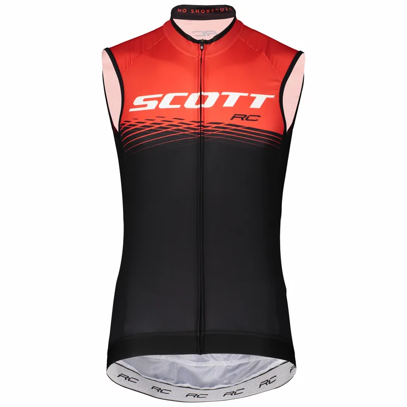 SCOTT Shirt M‘s RC Pro w/o sl (Červená) - Pánský cyklistický dres bez rukávů Endorphin Republic Nejlepší Volba