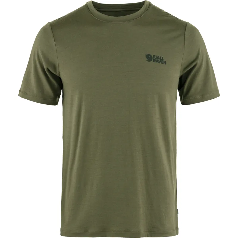 Jen Po Omezenou Doba FjällRäven Abisko Wool Logo SS M (Zelená) - Pánské triko Endorphin Republic