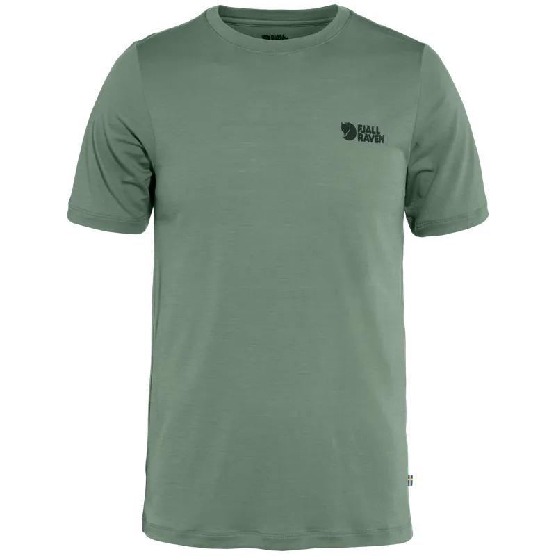 FjällRäven Abisko Wool Logo SS M (Zelená) - Pánské triko Endorphin Republic Must-Have