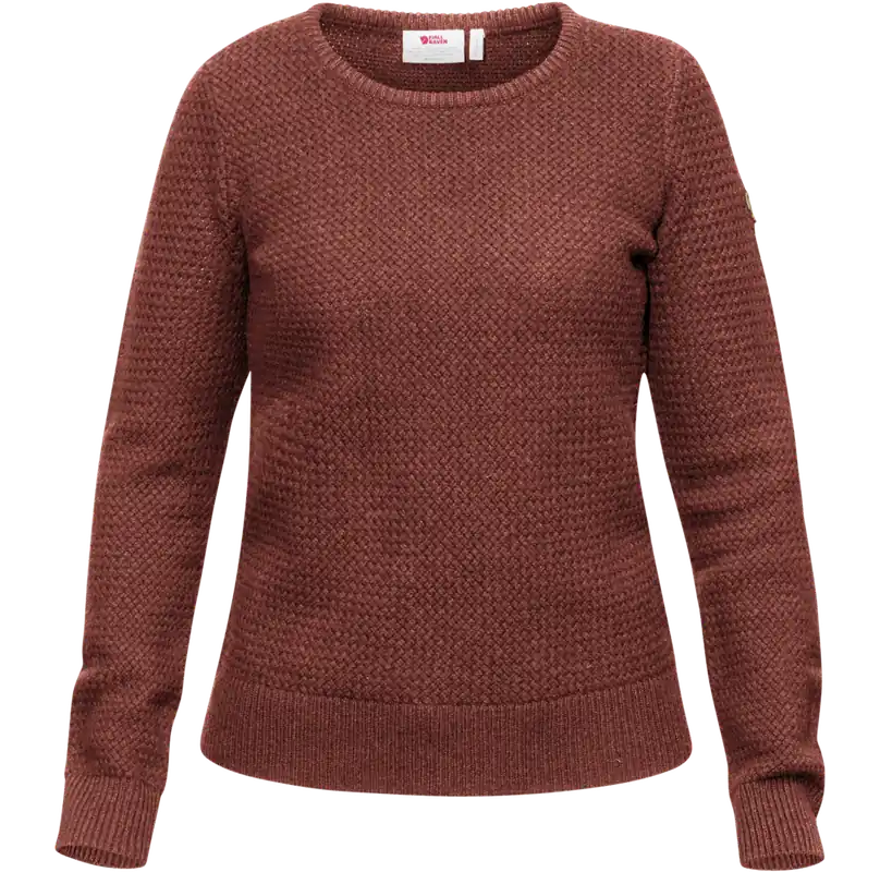 FjällRäven Övik Structure Sweater (Purpurová) - Dámský svetr z jehněčí vlny Endorphin Republic Hit Sezóny