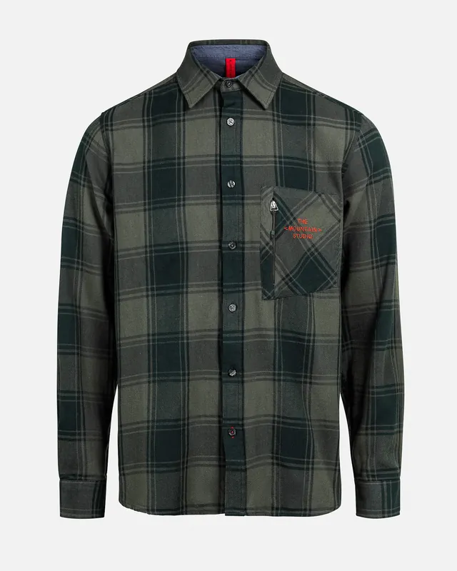 Expresní Doručení The Mountain Studio FLANNEL OVERSHIRT (Zelená) - Flanelová košile Endorphin Republic