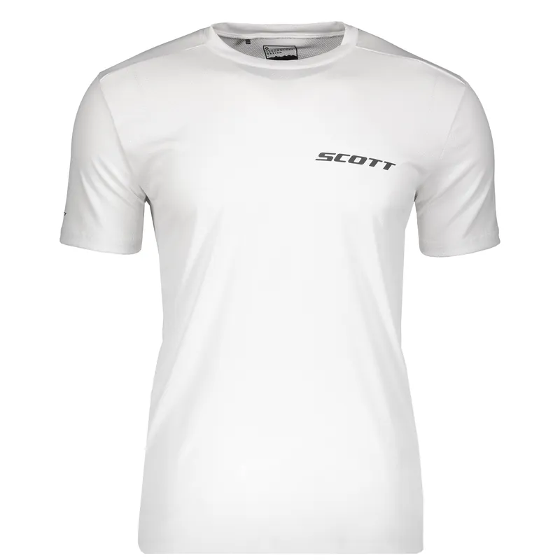 Scott Shirt M‘s Promo Run s/sl (Bílá) - funkční běžecké triko s krátkým rukávem Endorphin Republic Výhodná Nabídka