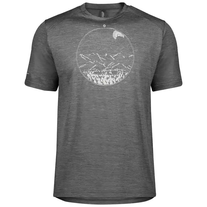 Přímo Od Výrobce SCOTT Shirt M‘s Trail MTN Merino graphic s/sl (Šedá) - Všestranné funkční triko Endorphin Republic