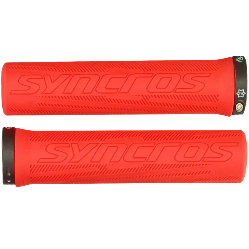 Syncros Grips Pro, Lock-On (Červená) - Gripy se zámkem Endorphin Republic Nízká Cena