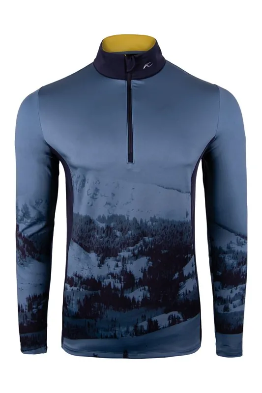 Kjus Revel Printed Midlayer HZ (Modrá) - Pánská funkční mikina Endorphin Republic Oblíbený