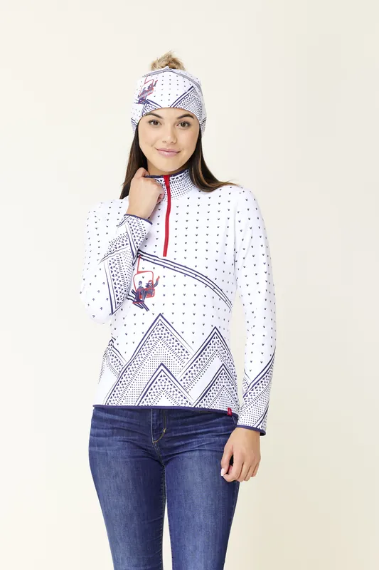 Tovární Cena Krimson Klover Adrenaline Top (Bílá) - Dámská základní vrstva s 1/4 zipem Endorphin Republic