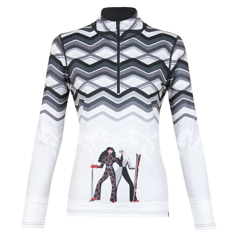Cenová Bomba Krimson Klover Girls Gone Skiing (Bílá) - Dámská základní vrstva s 1/4 zipem Endorphin Republic