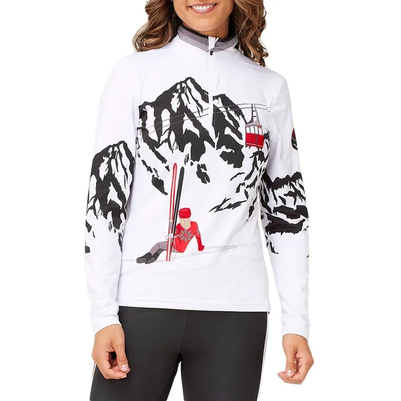 Krimson Klover Gondola Top (Bílá) - Dámská základní vrstva s 1/4 zipem Endorphin Republic Akční Nabídka