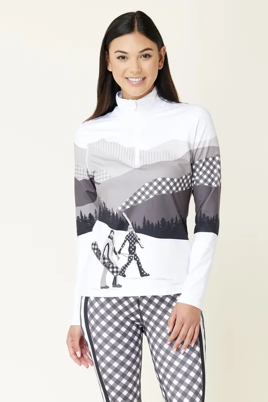 Krimson Klover Harmony Top (Černá) - Dámská základní vrstva s 1/4 zipem Endorphin Republic Originální