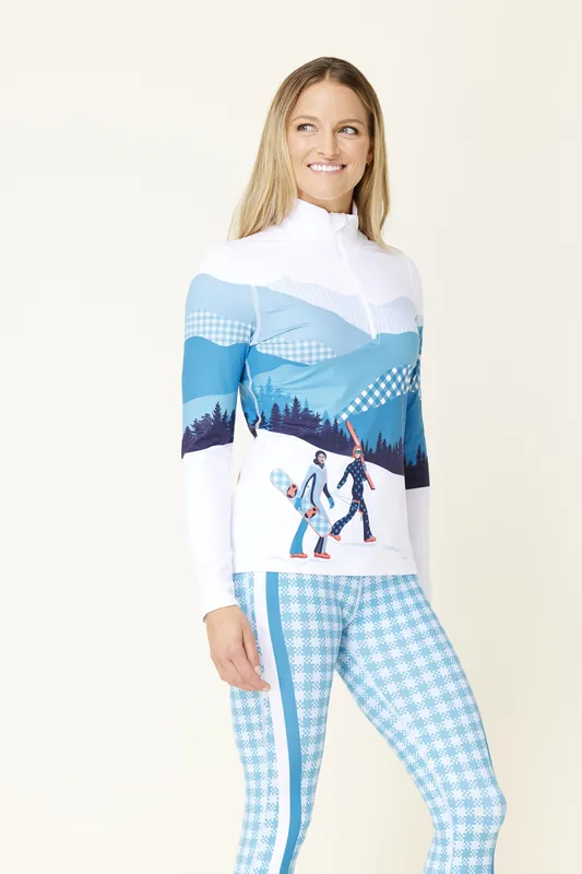 Krimson Klover Harmony Top (Modrá) - Dámská základní vrstva s 1/4 zipem Endorphin Republic Expresní Doručení