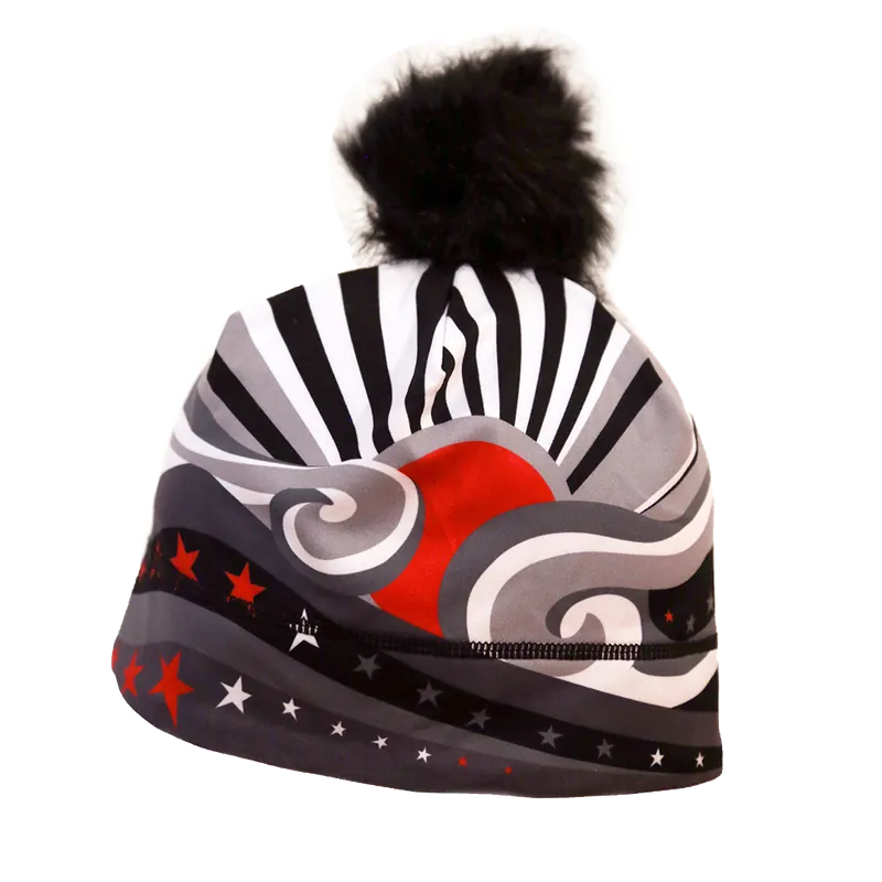 Originální Krimson Klover Illustrated Beanie (Červená) - Dámská čepice Endorphin Republic