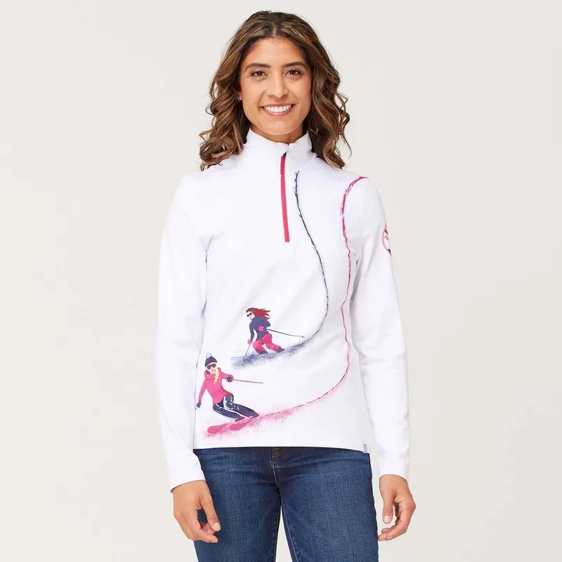 Horká Nabídka Krimson Klover Ski Lightning Top (Bílá) - Dámská základní vrstva s 1/4 zipem Endorphin Republic