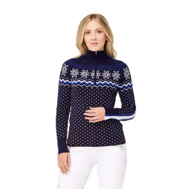 Krimson Klover Snowhut Zip Neck (Tmavě modrá) - Dámský svetr s 1/4 zipem Endorphin Republic Ihned K Objednání
