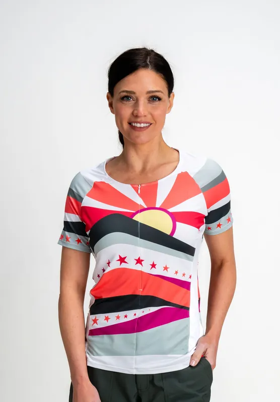 Krimson Klover Vida Jersey (Bílá) - Dámské cyklistické tričko Endorphin Republic Nejlepší Volba