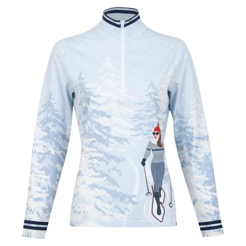 Krimson Klover Winter Wonderland (Modrá) - Dámská základní vrstva s 1/4 zipem Endorphin Republic Pouze Dnes