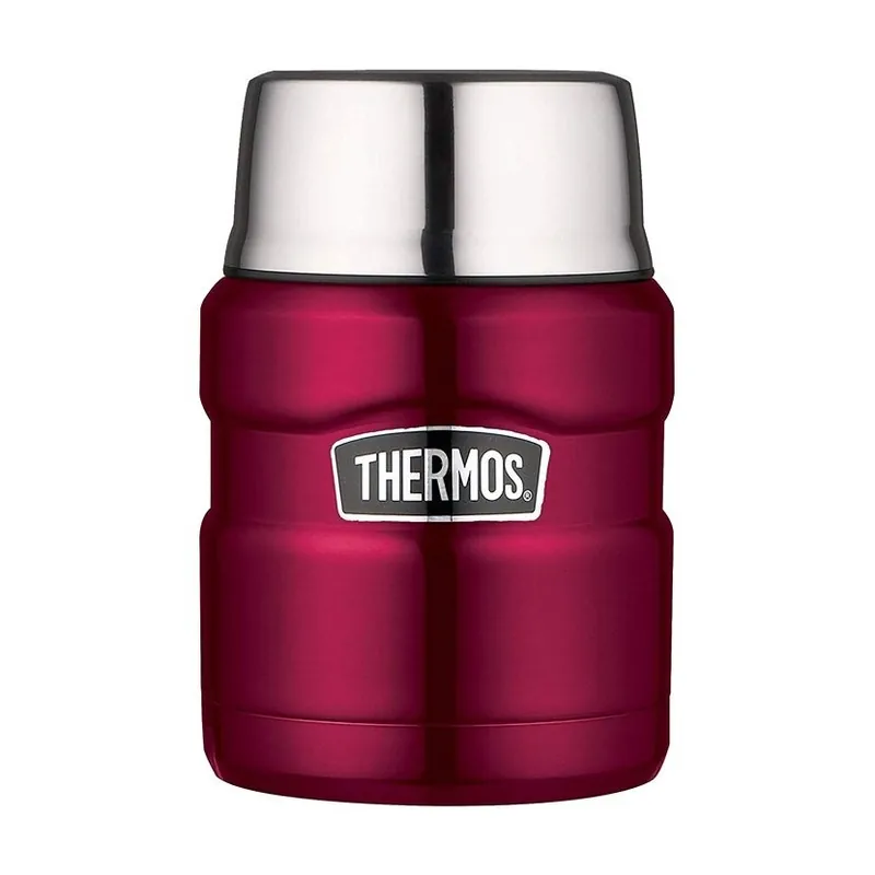 Pouze Dnes Thermos Style 470 ml se skládací lžící a šálkem malinová