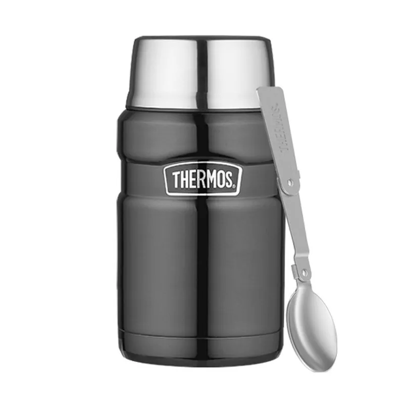 Thermos Style 710 ml se skládací lžící a šálkem metalicky šedá Sezónní Sleva