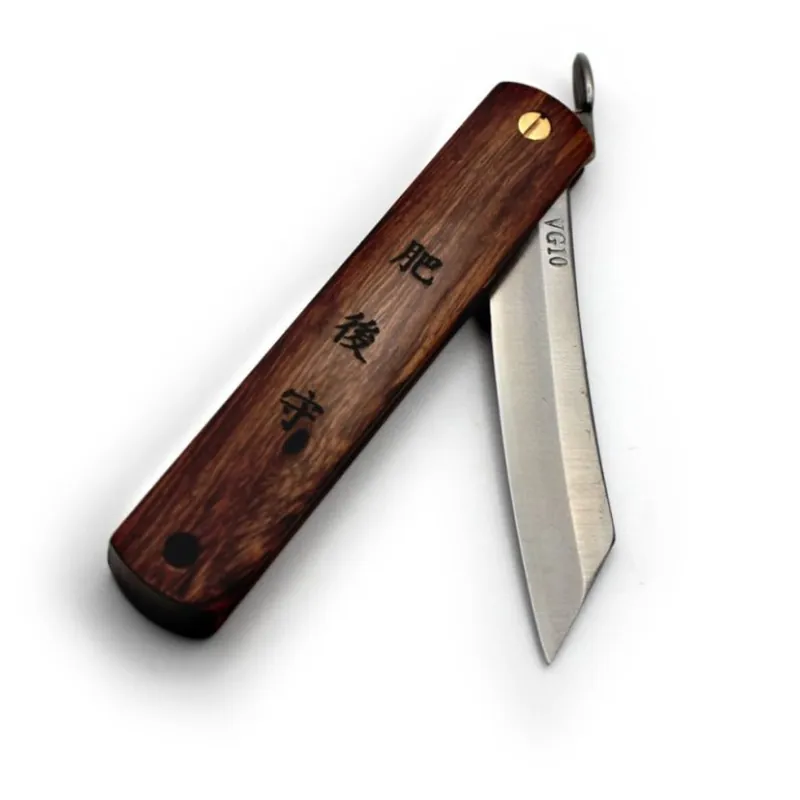Expresní Doručení Japonský zavírací nůž Higonokami IRON WOOD z oceli VG10 - 72 mm, dřevěná rukojeť