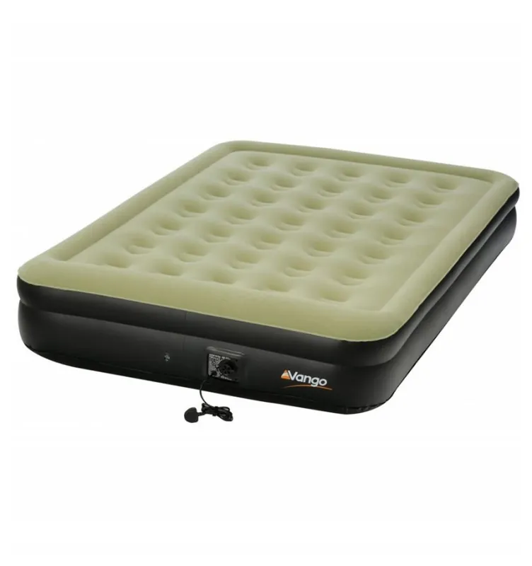 Pouze Dnes Vango HI RISED FLOCKED AIRBED WITH UK PLUG green