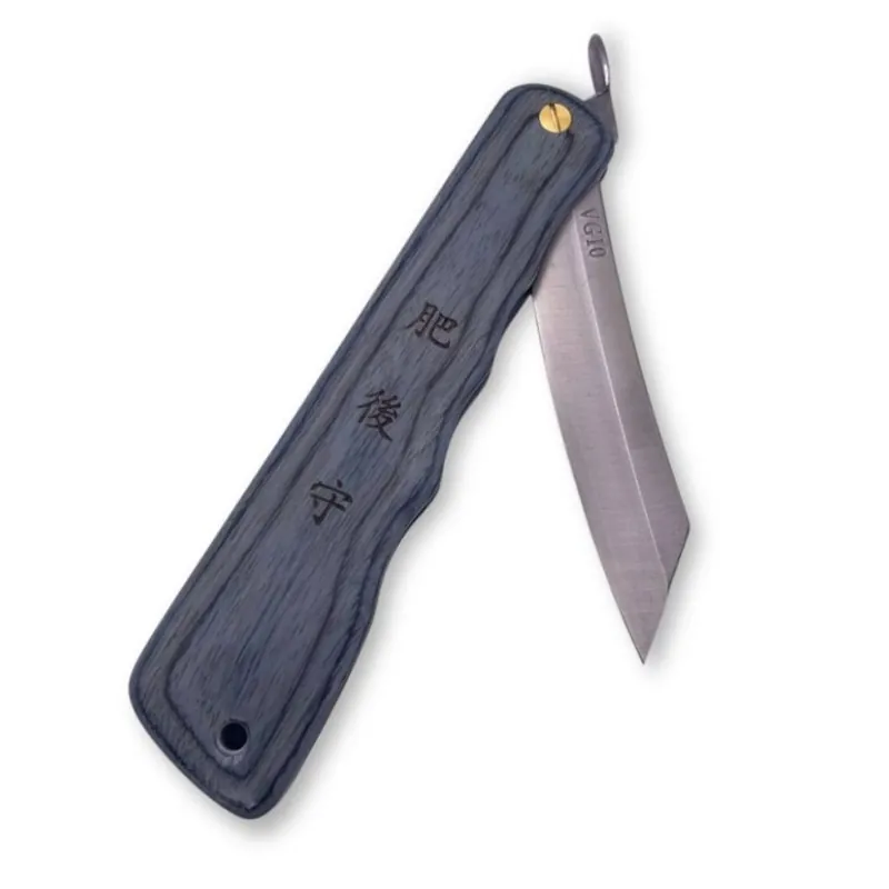 Horká Nabídka Japonský zavírací nůž Higonokami WOODY BLUE z oceli VG10 - 100 mm, dřevěná rukojeť