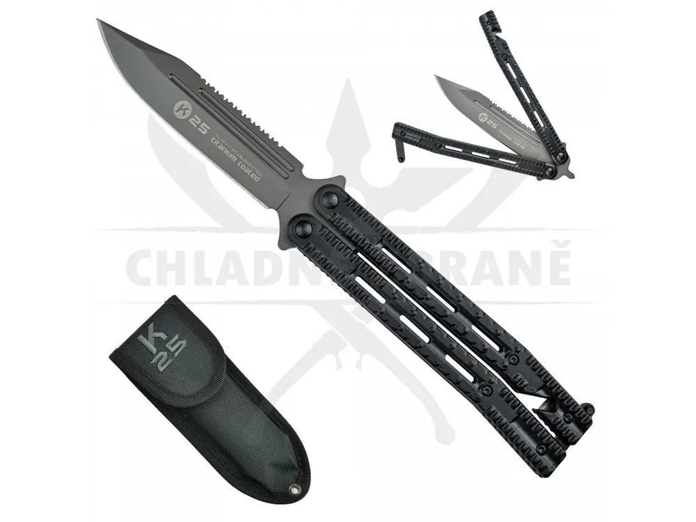 Balisong "BLACK TALON RESCUE" s kubotanem a řezačem pásů Jen Po Omezenou Doba
