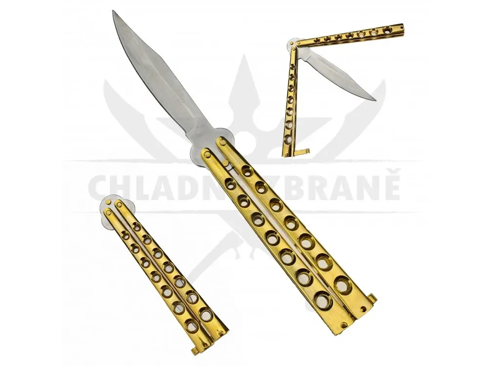 Balisong "GOLD FLIP" zlatý Nízká Cena