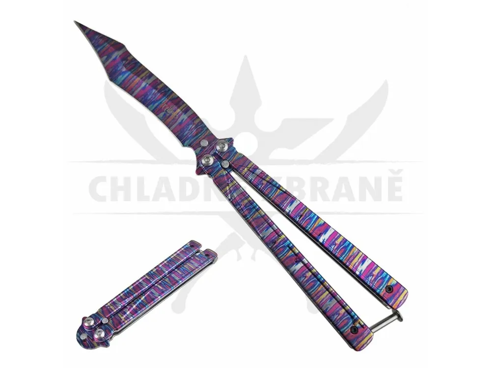 Balisong "RAINBOW IRON" - duhový Nízká Cena