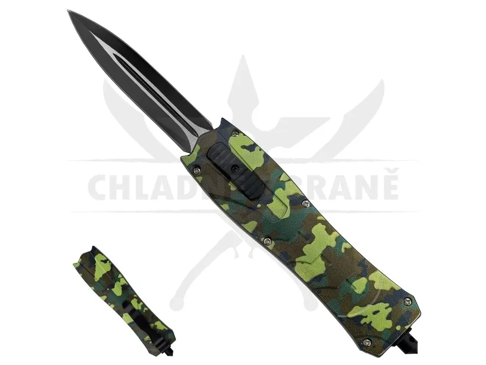 Čelně vystřelovací OTF nůž "ARMY CAMO" Cenový Hit