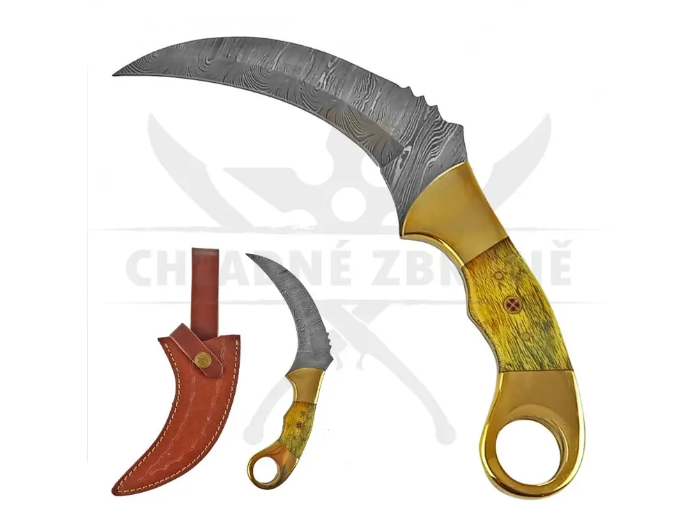 Damaškový karambit "GOLDEN TALON" Omezená Nabídka