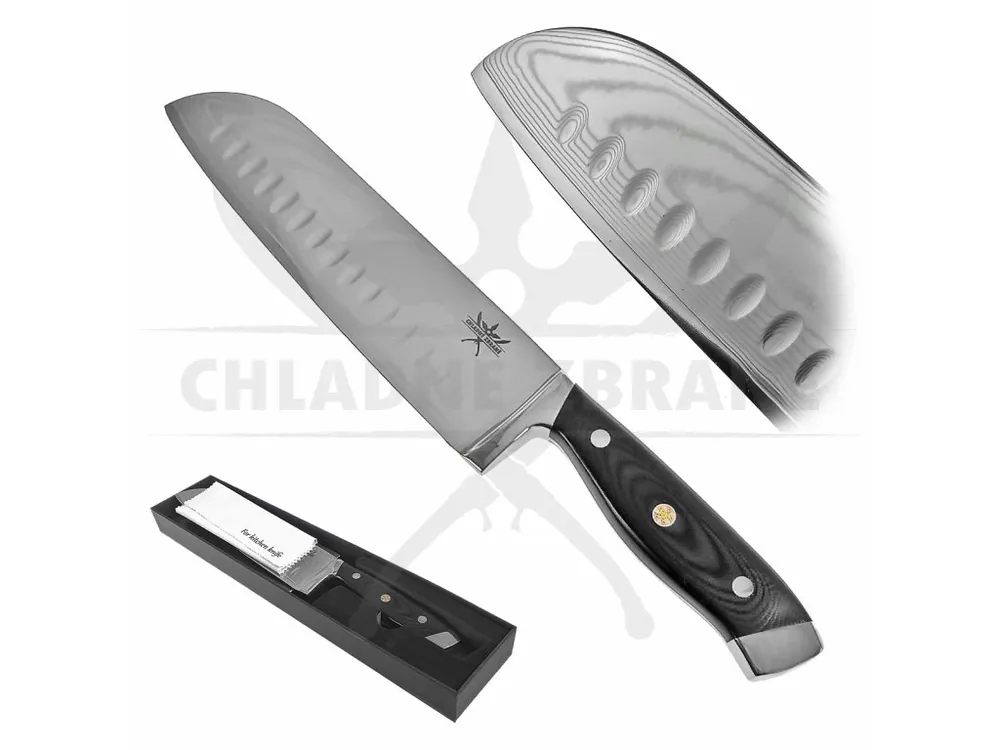 Nejlepší Volba Damaškový kuchyňský nůž "SANTOKU MAXI" NEREZOVÝ