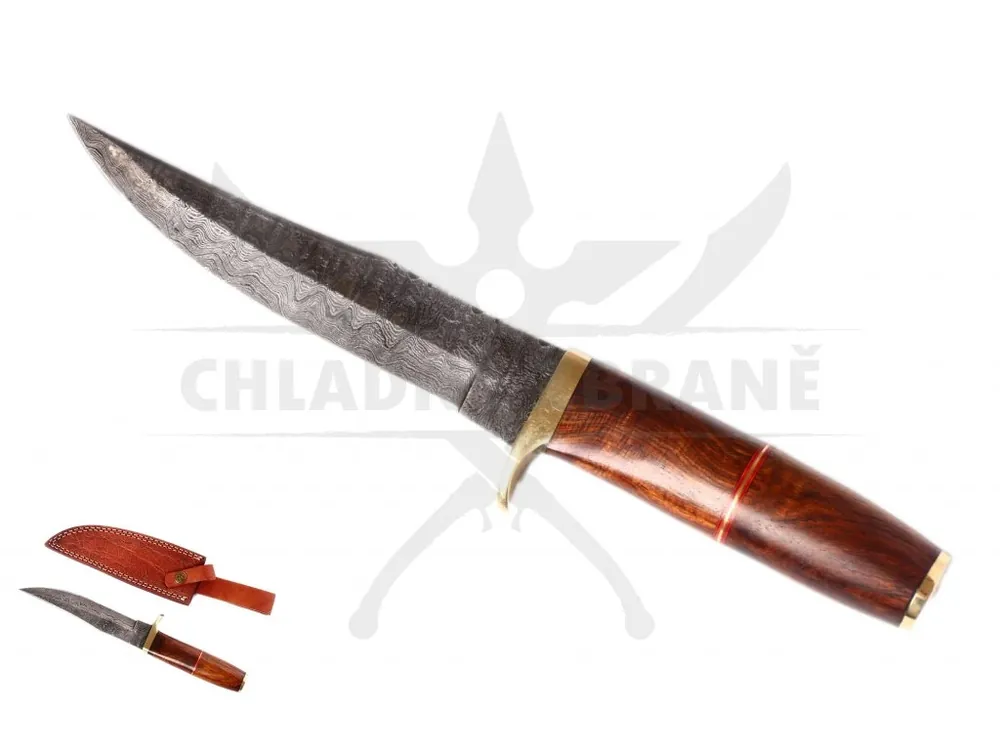 Damaškový pevný nůž "EBONY BLADE" lovecký Omezená Nabídka