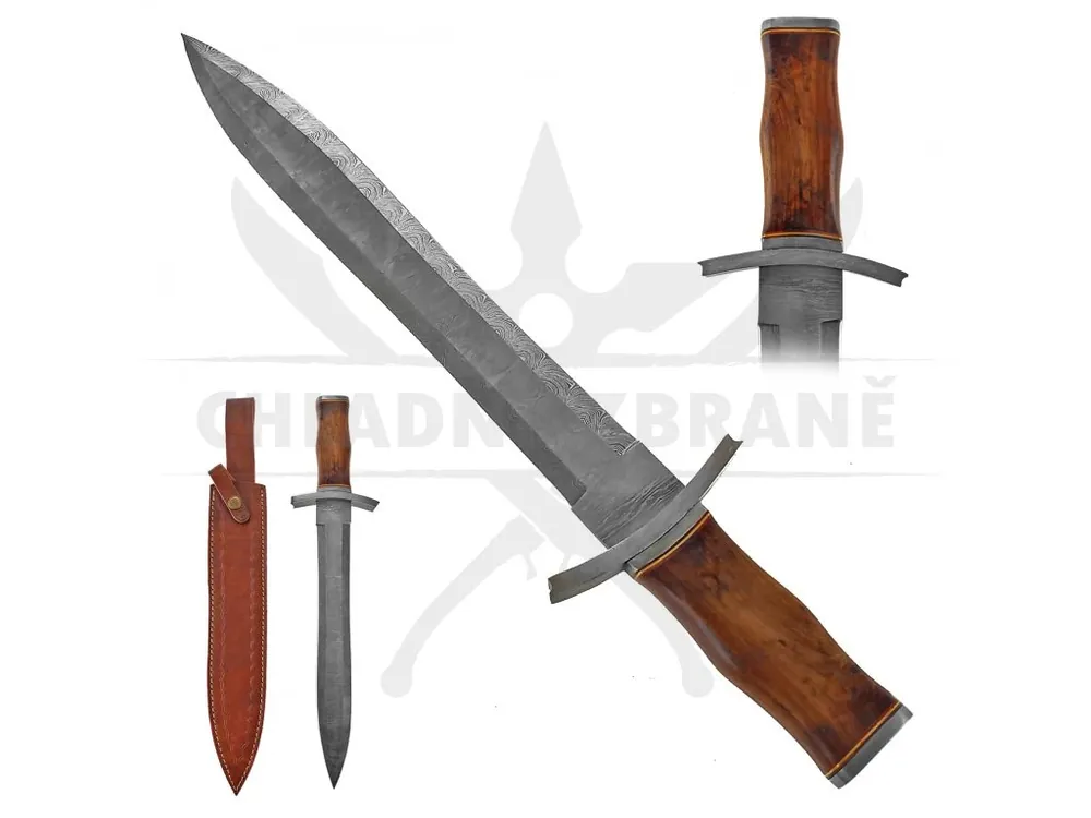 Damaškový Rambo nůž "BEAR CLAW" Bowie Nejlepší Volba