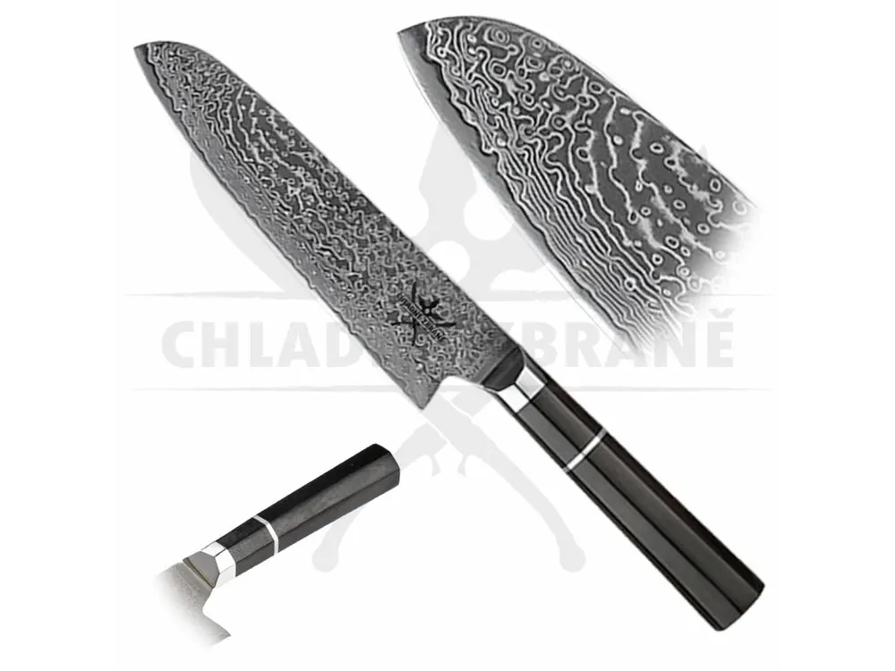 Damaškový santoku nůž "SMELL OF VEGETABLE" nerezový Oblíbený
