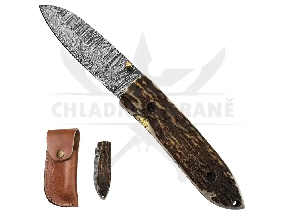 Damaškový zavírací nůž "HORN OF WILD" Cenový Hit