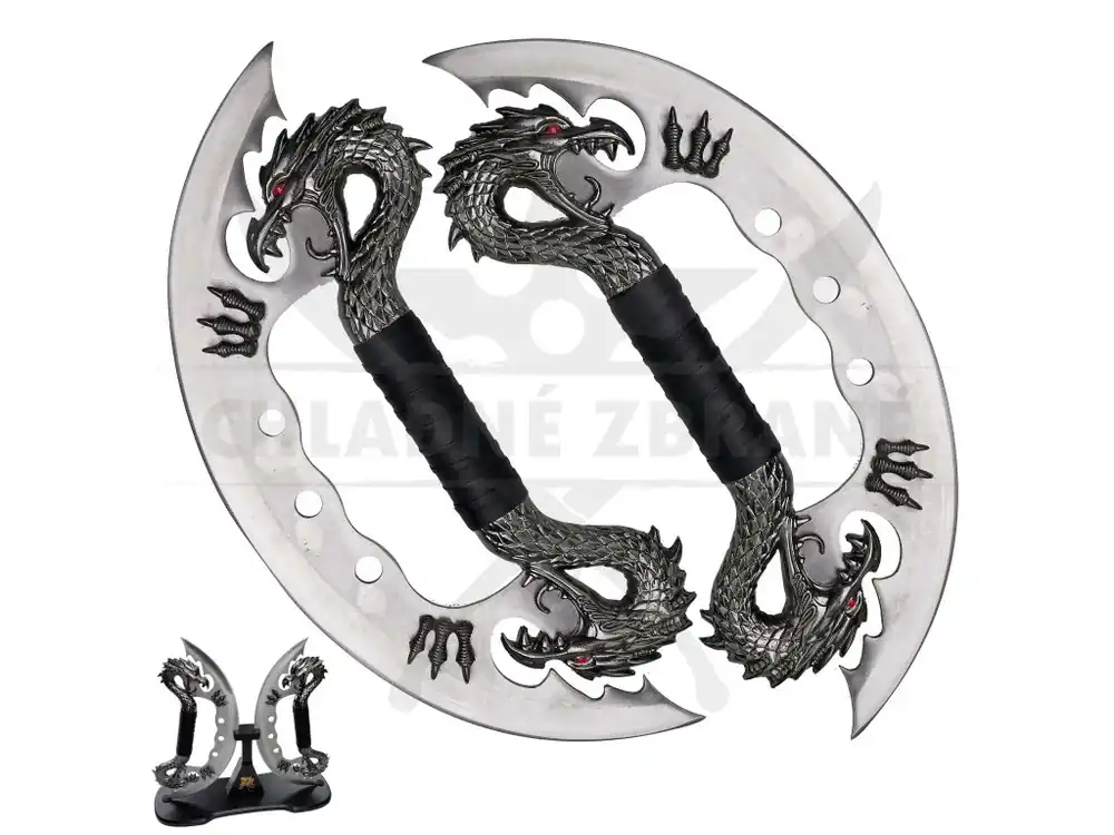 Bezpečná Platba Dračí dýky "DUAL DRAGON" se stojánkem