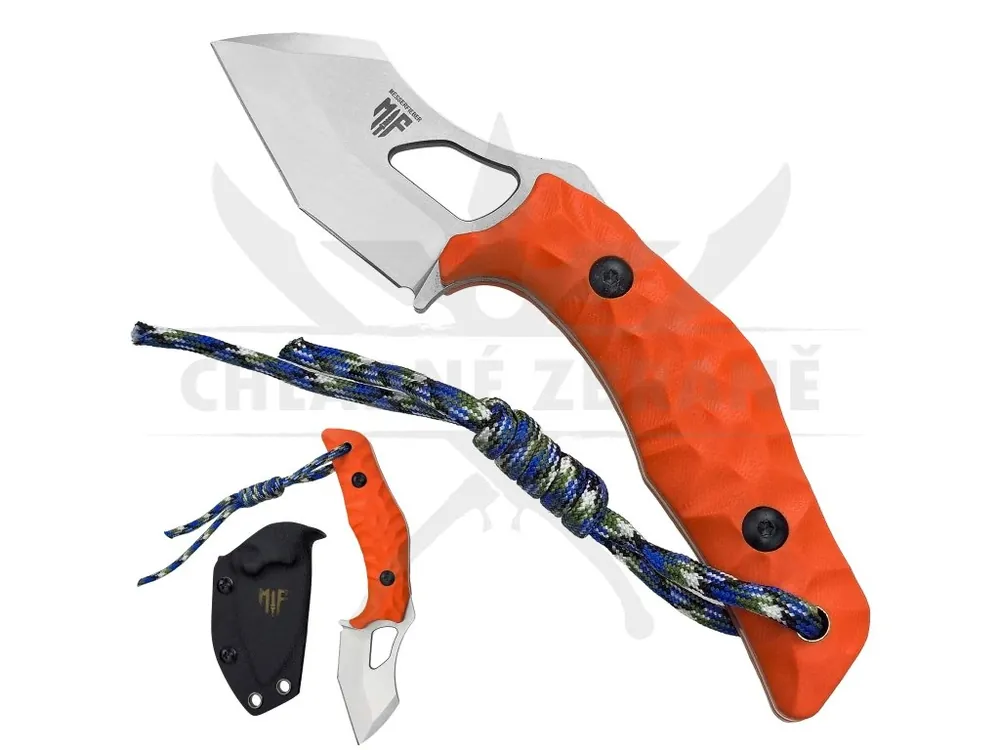 EDC univerzální nůž "TREX ORANGE" s kydexovým pouzdrem Dokud Zásoby Vydrží