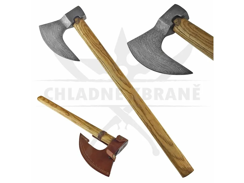 Zlevněný Funkční damašková sekera "MAJESTIC VIKING" vysoká kvalita