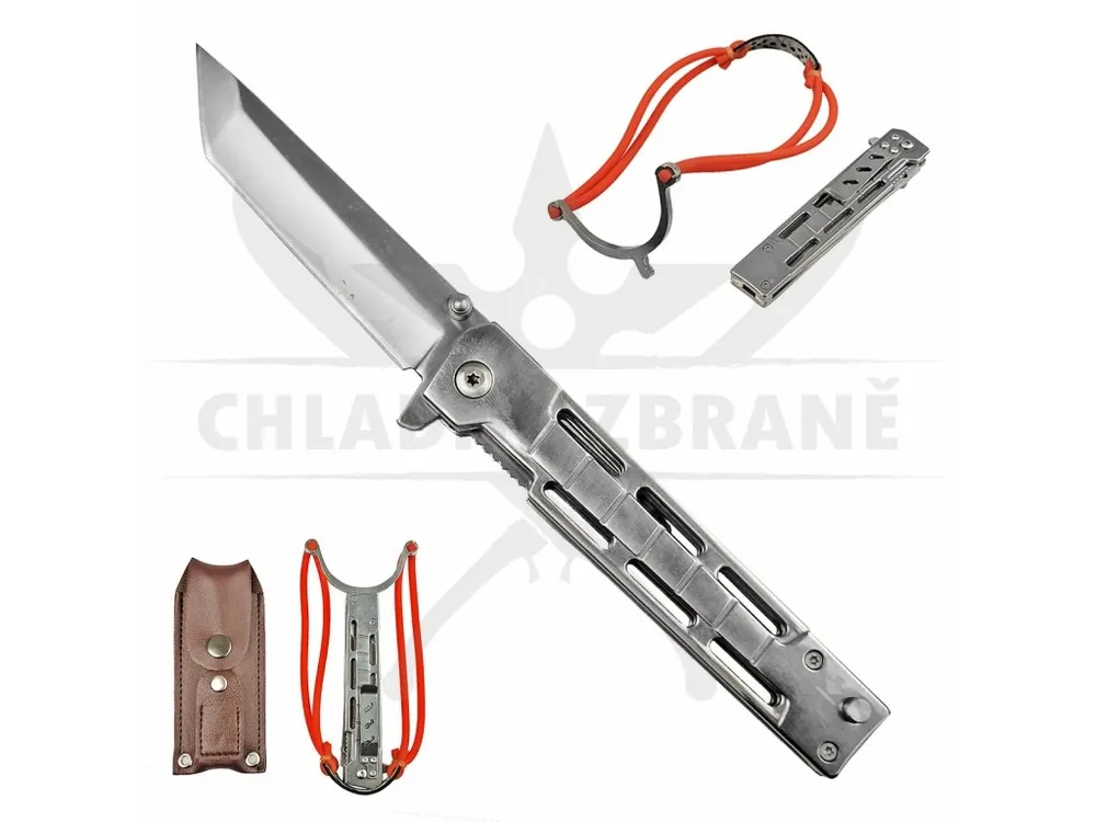Kapesní nůž s prakem "BLADESHOT" + pouzdro Akce