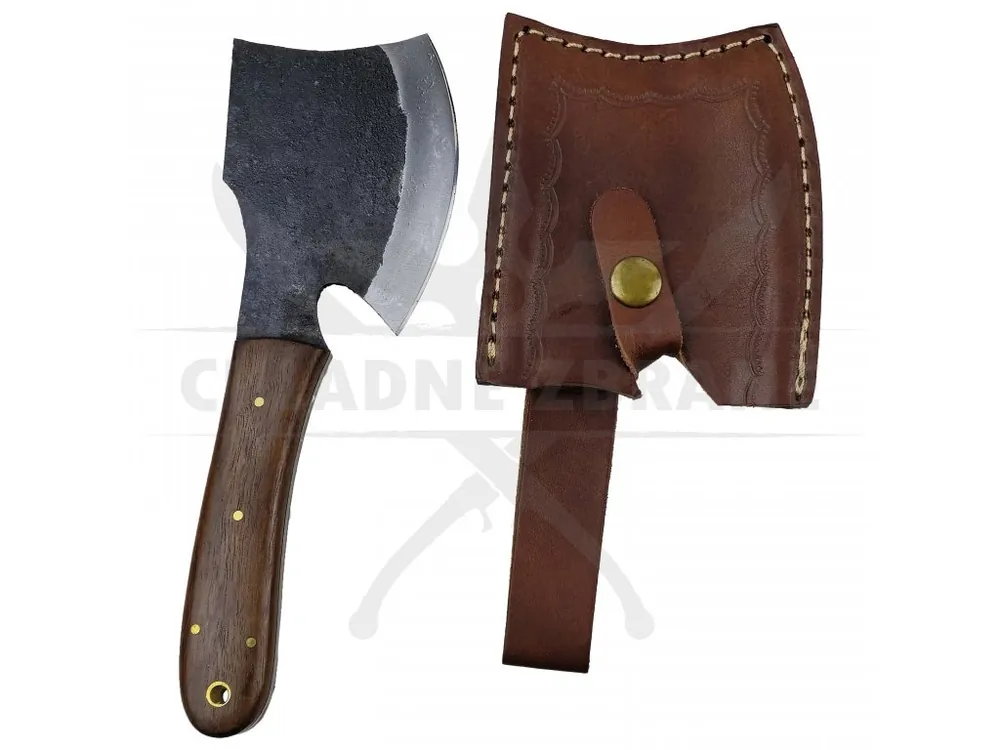 Kovaná sekerka "SMALL AND HEAVY" s koženým pouzdrem Oblíbený