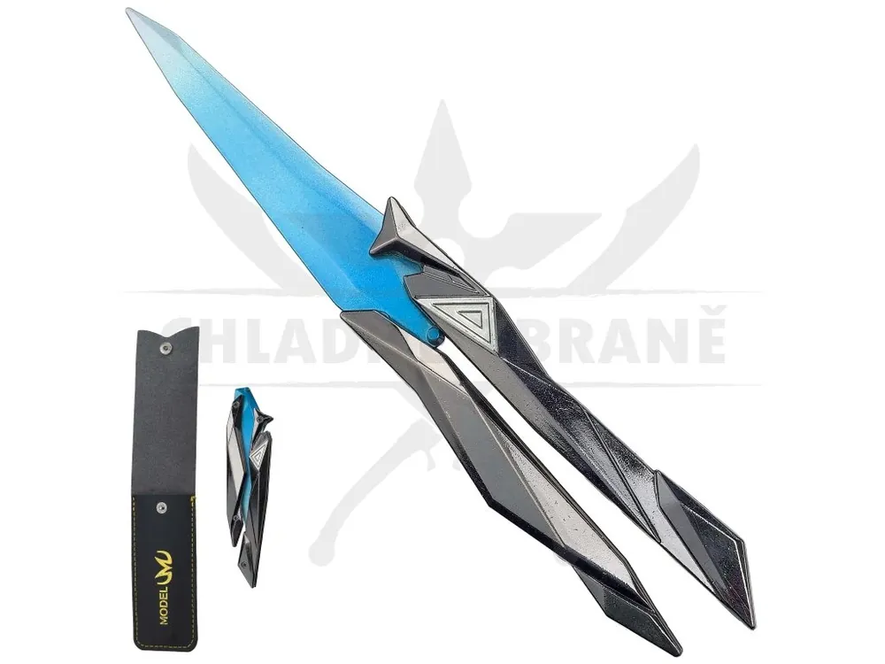 Kovový motýlek "SINGULARITY BUTTERFLY BLUE" s pouzdrem - Valorant Nízká Cena