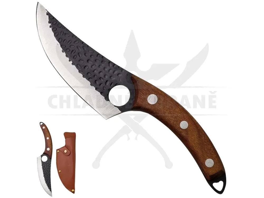 Časově Omezené Kuchyňský pevný nůž "BLACKSMITH KITCHEN" s pouzdrem