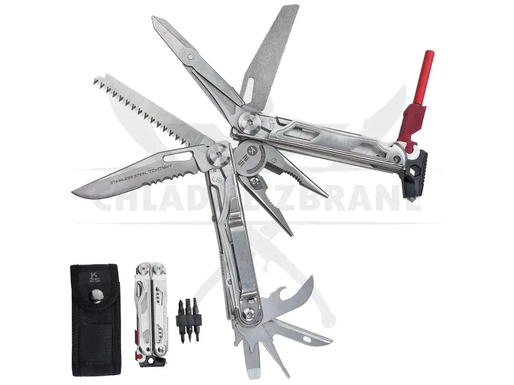 Sezónní Sleva Kvalitní multitool "K25 TACTICAL PLIERS" 17 funkcí - s pouzdrem