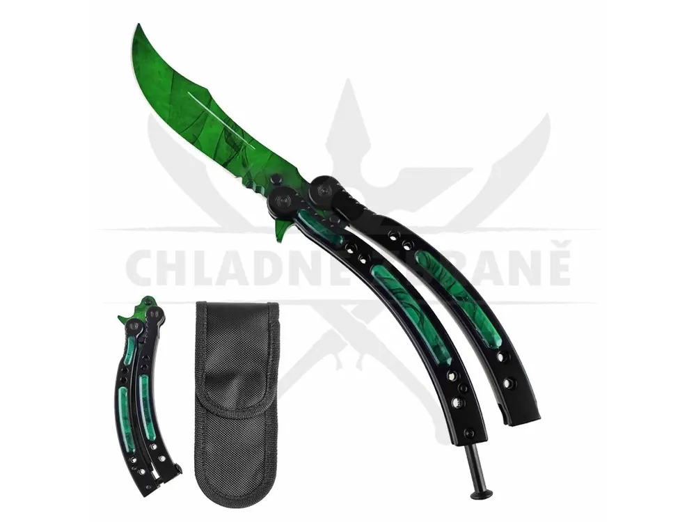 Luxusní balisong "COUNTER STRIKE JUNGLE" zelený Časově Omezené