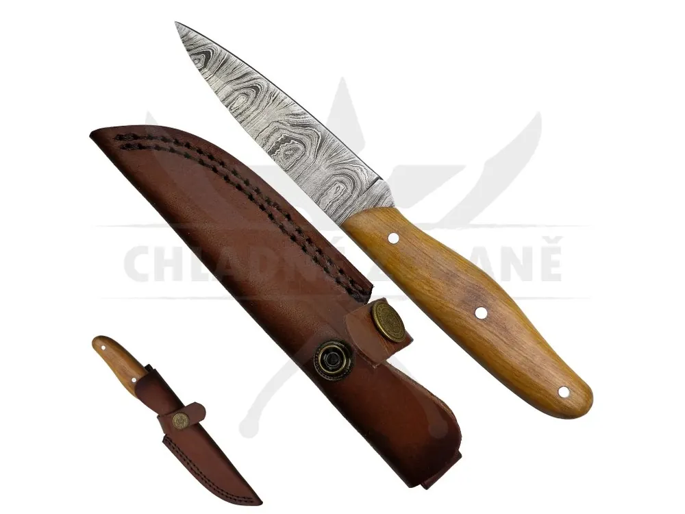 Malý pevný damaškový nůž "OLIVE DAMASCUS" Nejprodávanější