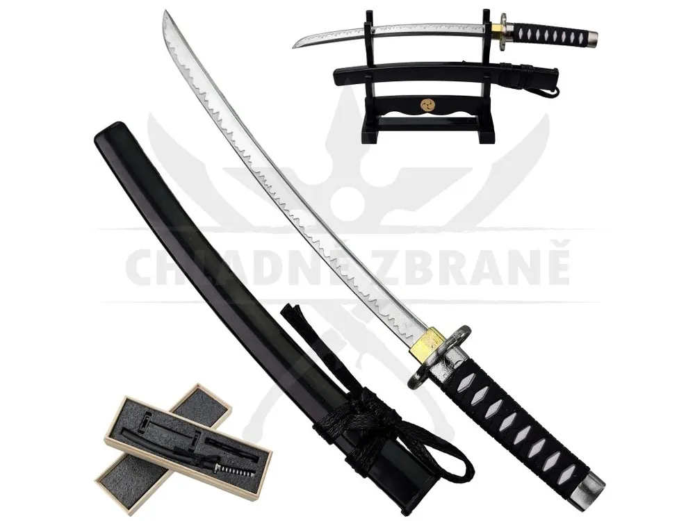 Nízká Cena Malý pevný nůž "MINI KATANA" se stojánkem