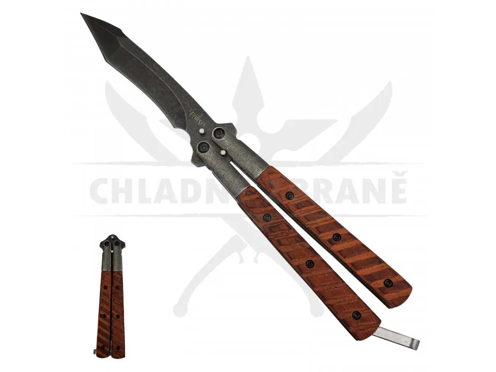 Oblíbený Motýlek/balisong "WOODSTONE"