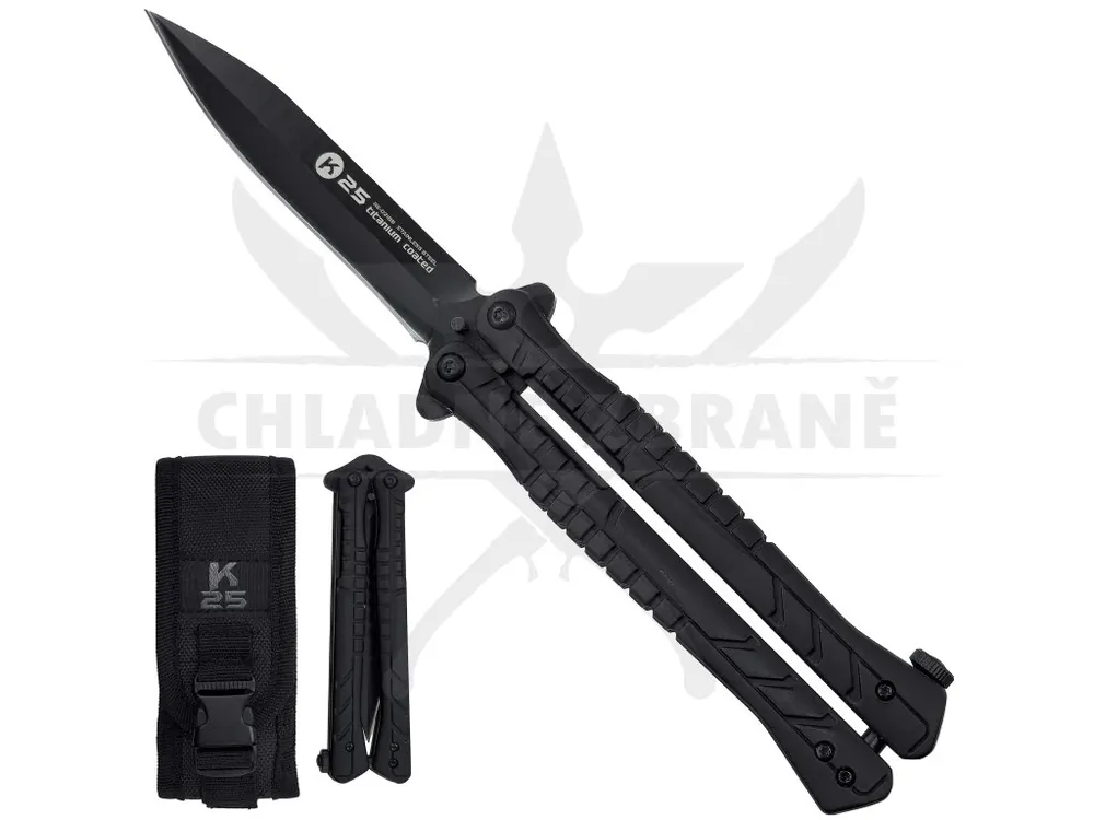 Odeslání Ihned Ostrý balisong "OBSIDIAN FLIPPER" s pouzdrem