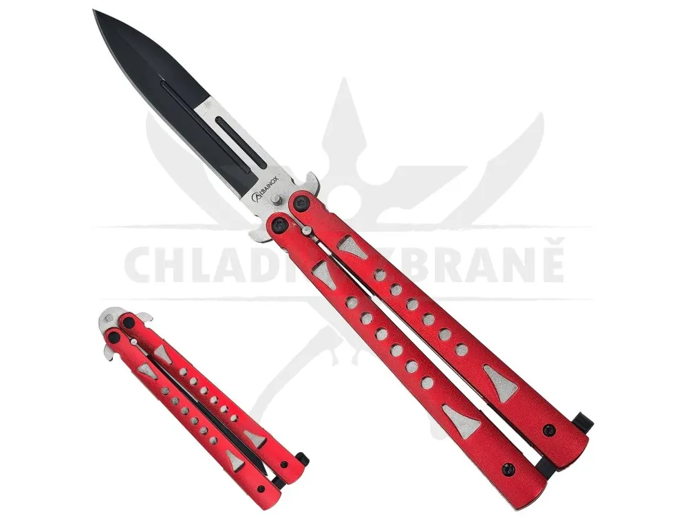 Tovární Cena Ostrý balisong "RED-SKY"