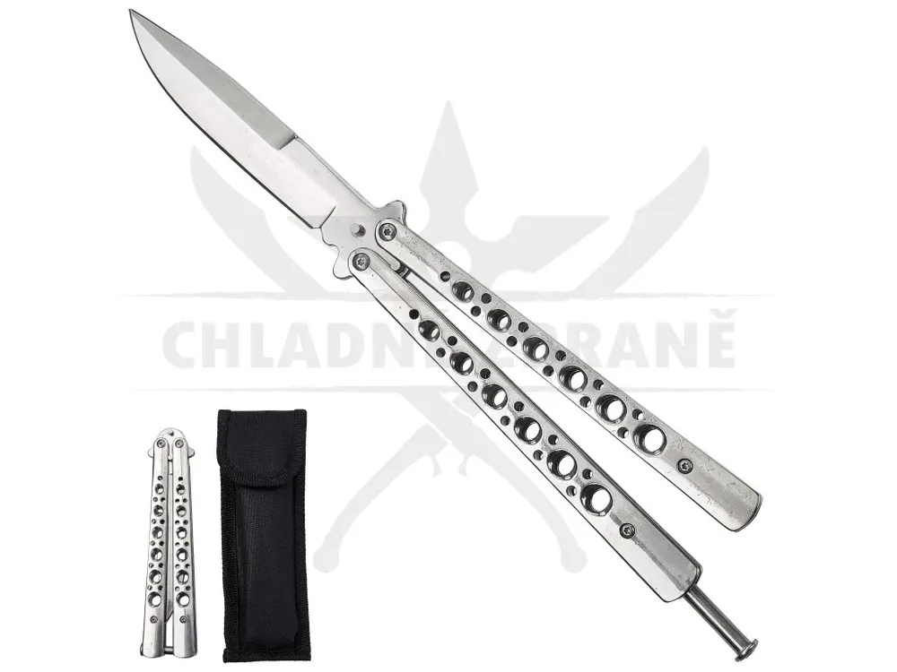 Ostrý balisong "SILVER FANG" s pouzdrem Oblíbený